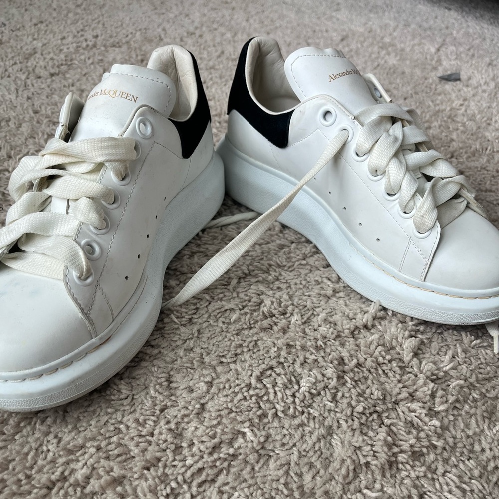 Alexander McQueen White Sneakers with Black Detail